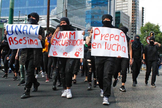February 4, 2020: EUM20200204SOC10.JPG.CIUDAD DE MEXICO. ProtestProtesta-UNAM.- 4 de febrero de 2020. Estudiantes de la Escuela Nacional Preparatoria 9 marcharon del parque de La Bombilla a Rectoria de la UNAM para entregar un pliego petitorio, entre otras cosas piden el alto a la violencia de genero. Foto: Agencia EL UNIVERSALKarina ContrerasEELG Copyright: xElxUniversalx
