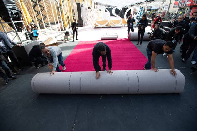 February 5, 2020, Hollywood, California, U.S.: Preparations continue with the Red Carpet Roll Out for the Oscars at the Dolby Theatre in Hollywood. Hollywood U.S. - ZUMAz03_ 20200205_sha_z03_717 Copyright: xAMPASx
