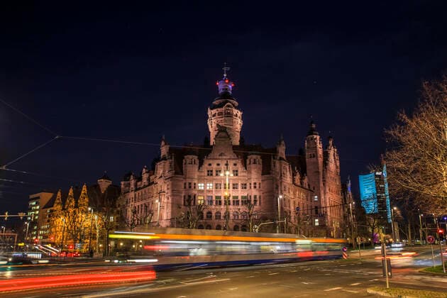 Das Neue Rathaus am Burgplatz in Leipzig. Es beinhaltet die Büros des Oberbürgermeisters sowie die Stadtverwaltung.