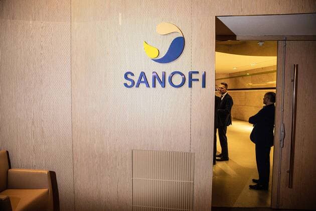 The Sanofi logo is displayed on wall at Sanofi headquarter during the presentation of the group s 2019 results s in Paris on February 6, 2020.  Copyright: xChristophexMorinx