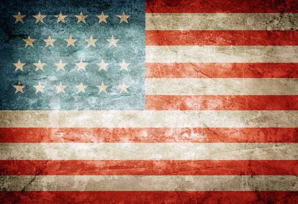 USA flag United States of America flag on grunge paper  Copyright: xkwasny221x 12824748