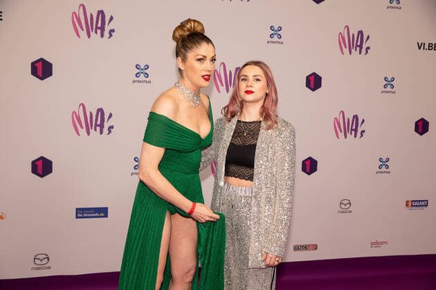 Kelly Pfaff and daughter Shania Gooris pictured during the 13th edition of the MIA s (Music Industry Award) award show, in Brussels, Thursday 06 February 2020. The MIA awards are handed out by the VRT and Poppunt.  JAMESxARTHURxGEKIERE 2469855