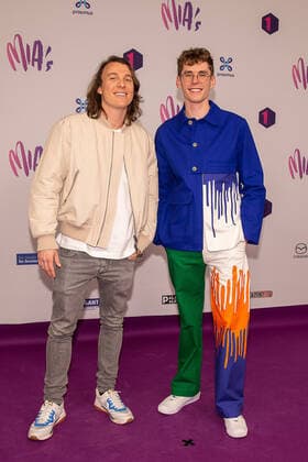Felix De Laet of Lost frequencies and his manager pictured during the 13th edition of the MIA s (Music Industry Award) award show, in Brussels, Thursday 06 February 2020. The MIA awards are handed out by the VRT and Poppunt.  JAMESxARTHURxGEKIERE 2469978
