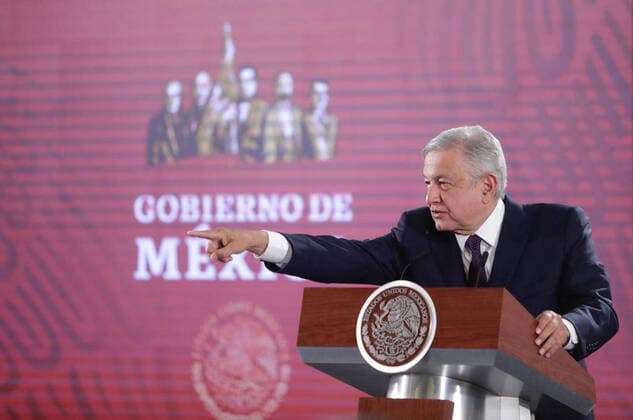 Mexiko Stadt, PK Präsident Lopez Obrador zur Flugzeug Lotterie February 7, 2020: EUM20200207NAC03.JPG.CIUDAD DE MEXICO PresidencyPresidencia-AMLO.- El presidente de la Republica Mexicana, Andres Manuel Lopez Obrador, durante su conferencia de prensa mananera este viernes 7 de febrero de 2020 en Palacio Nacional. Durante el encuentro con medios de comunicacion, el jefe del Ejecutivo federal confirmo la rifa del avion presidencial. Foto: Agencia EL UNIVERSALIvan StephensEVZ Copyright: xElxUniversalx