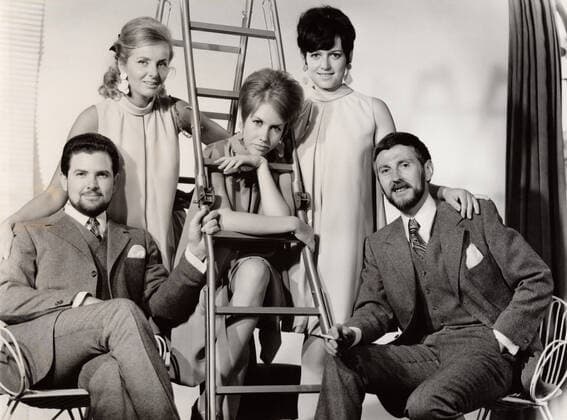 Rosy-Singers, deutsche Musikgruppe, bestehend aus Rosi Rohr, Angelika Metzger, John Wiseman und Rolf Jage, Deutschland ca. 1965. German music and singing group Rosy Singers , Germany ca. 1965. Nur redaktionelle Nutzung. Editorial usage only. Copyright: ArthurxGrimm UnitedArchives82005273