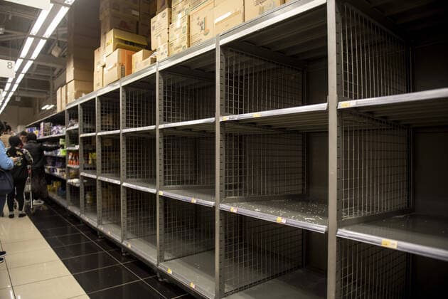 February 9, 2020, Hong Kong, Hong Kong, China: 2019-nCov causes panic buying in Hong Kong. Internet and social media rumours fuel panic buying with rice and toilet paper top of the list..Fortress Hill Wellcome supermarket shows empty rice shelves. The government has reassured the public there is no risk to the supply chain but few are listening. Hong Kong China - ZUMAr144 20200209_zap_r144_001 Copyright: xJaynexRussellx