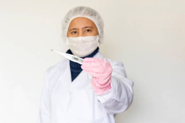Fieberthermometer zur Kontrolle bei Verdacht auf den Coronavirus (Model)