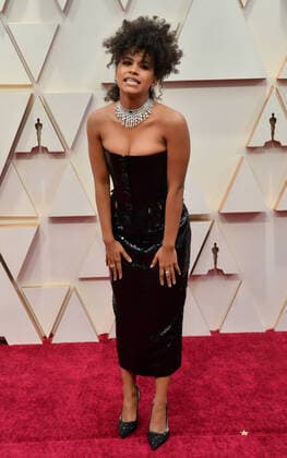 Zazie Beetz arrives for the 92nd annual Academy Awards at the Dolby Theatre in the Hollywood section of Los Angeles on Sunday, February 9, 2020.  LAP20200209050 JIMxRUYMEN