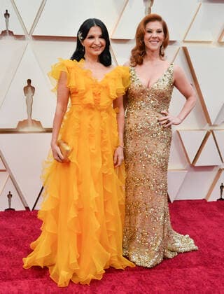 (L-R) Katherine Narducci and Stephanie Kurtzuba arrive for the 92nd annual Academy Awards at the Dolby Theatre in the Hollywood section of Los Angeles on Sunday, February 9, 2020.  LAP20200209061 JIMxRUYMEN