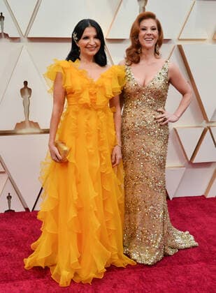 (L-R) Katherine Narducci and Stephanie Kurtzuba arrive for the 92nd annual Academy Awards at the Dolby Theatre in the Hollywood section of Los Angeles on Sunday, February 9, 2020.  LAP20200209106 JIMxRUYMEN