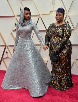 Janelle Monáe (L) and her mother Janet arrivesfor the 92nd annual Academy Awards at the Dolby Theatre in the Hollywood section of Los Angeles on Sunday, February 9, 2020.  LAP20200209160 JIMxRUYMEN