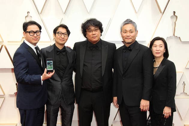 09 February 2020 - Hollywood, California - Bong Joon-ho, Yang Jin-mo, Jin Won Han, Kwak Sin-ae, Ha-jun Lee. 92nd Annual Academy Awards presented by the Academy of Motion Picture Arts and Sciences held at Hollywood & Highland Center. Photo Credit: AdMedia 251036 2020-02-09 California Hollywood Etats-Unis  Copyright: xAdMediax STAR_251036_011