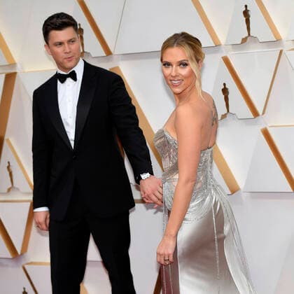 February 9, 2020, Los Angeles, California, USA: COLIN JOST and fiance SCARLETT JOHANSSON during red carpet arrivals for the 92nd Academy Awards, presented by the Academy of Motion Picture Arts and Sciences (AMPAS), at the Dolby Theatre in Hollywood. Los Angeles USA - ZUMAz03_ 20200209_mda_z03_238 Copyright: xKevinxSullivanx