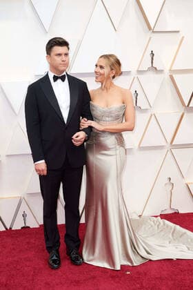 February 9, 2020, Hollywood, California, USA: Colin Jost and Oscar nominee, SCARLETT JOHANSSON arrive on the red carpet of The 92nd Oscars at the Dolby Theatre in Hollywood, CA on Sunday, February 9, 2020. Hollywood USA - ZUMAz03_ 20200209_sha_z03_314 Copyright: xAMPASx