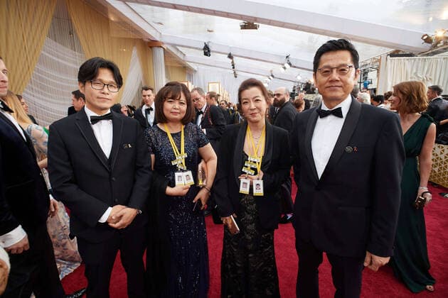 Yi Seung-jun, Mina Kim, Hyon Ju Oh and Gary Byung-seok Kam, from left, on the red carpet of The 92nd OscarsÂ® at the DolbyÂ® Theatre in Hollywood, CA on Sunday, February 9, 2020. Los Angeles CA USA  Copyright: xRichardxHarbaughx 33967548PLX