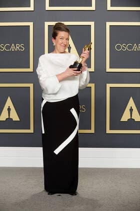 Jacqueline Durran poses in the press room with the Oscar for Costume Design during the live ABC Telecast of The 92nd Oscars at the Dolby Theatre in Hollywood, CA on Sunday, February 9, 2020. Los Angeles CA USA  Copyright: xNickxAgrox 339671010PLX