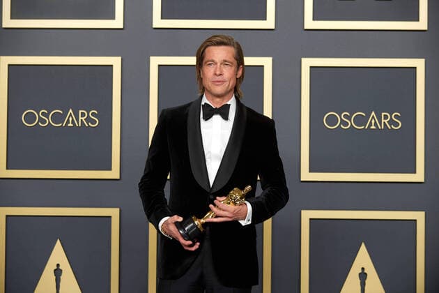 Brad Pitt poses backstage with the Oscar for Actor In A Supporting Role during the live ABC Telecast of The 92nd Oscars at the Dolby Theatre in Hollywood, CA on Sunday, February 9, 2020. Los Angeles CA USA  Copyright: xNickxAgrox 33967994PLX