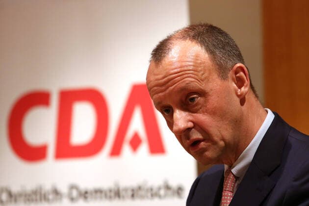 Friedrich Merz (CDU) CDA Preisverleihung Roswith Oerter Preis an Heinrich Weiss Inhaber SMS Group am 10.02.2020 in Siegen Deutschland