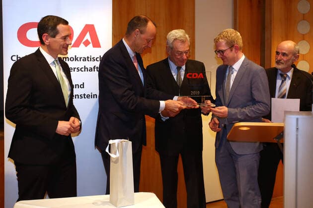 CDA Preisverleihung Roswith Oerter Preis an Heinrich Weiss Inhaber SMS Group am 10.02.2020 in Siegen Deutschland