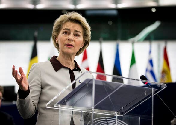 European Commission President Ursula von der Leyen during a debate on the preparation of the Extraordinary European Council Meeting of 20 February 2020 on the Multiannual Financial Framework at the European Parliament on February NEWS : Parlement Europeen - Strasbourg - 12 02 2020 ELYxandroCegarra panoramic 