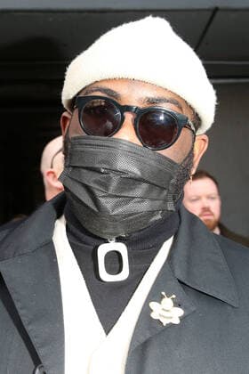 Face masks appear at London Fashion Week AW20 as coronavirus (COVID-19) fears hit numbers. Attendance is expected to be down, as the five-day event kicked off days after the virus was confirmed to have hit London. FEBRUARY 14th 2020  MDRx20456