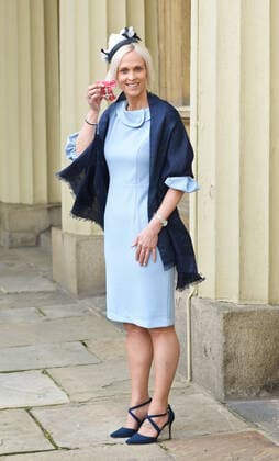 . 14 02 2020. London, United Kingdom. Michelle Kerr, Head Coach of the Scottish WomenÕs National Football Team with her MBE for Services to Football, after an Investiture at Buckingham Palace in London.  xPoolx xi-Imagesx IIM-20779-0009