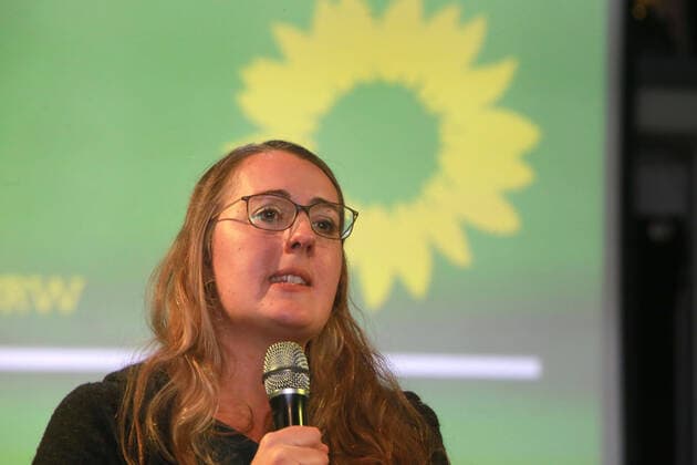 15.02.2020 Dortsten, NRW, Landesparteirat NRW Bündnis 90 DieGrünen im Trafogebäude der Zeche Fürst Leopold. Der Landesparteirat findet zwischen den Parteitagen statt. Foto: Landesvorsitzende Mona Neubaur. Katharina Dröge (MdB)