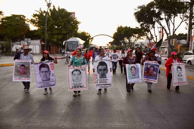 February 16, 2020: EUM20200216SOC18.JPG .TUXTLA GUTIERREZ, Chis. ProtestProtesta-Normalistas.- 16 de febrero de 2020. Padres de los 43 normalistas desaparecidos en Ayotzinapa y estudiantes de la Normal Rural de Mactumactza marcharon en Tuxtla Gutierrez. Foto: Agencia EL UNIVERSALEELG Copyright: xElxUniversalx