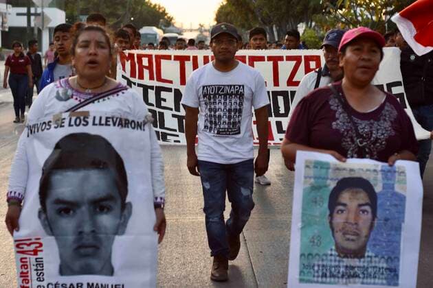 February 16, 2020: EUM20200216SOC23.JPG .TUXTLA GUTIERREZ, Chis. ProtestProtesta-Normalistas.- 16 de febrero de 2020. Padres de los 43 normalistas desaparecidos en Ayotzinapa y estudiantes de la Normal Rural de Mactumactza marcharon en Tuxtla Gutierrez. Foto: Agencia EL UNIVERSALEELG Copyright: xElxUniversalx