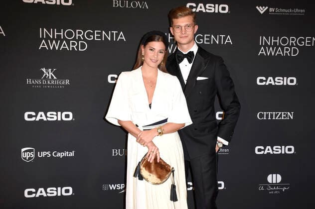 Nina Schwichtenberg mit Freund Patrick Kahlo bei der Verleihung des 4. Inhorgenta Award 2020 in der BMW Welt. München, 16.02.2020