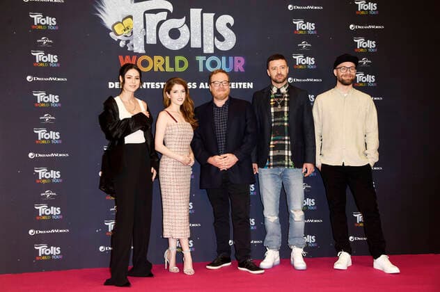 2020 Bilder des Jahres, Entertainment 02 Februar Entertainment Themen der Woche KW08 Entertainment Bilder des Tages Lena Meyer-Landrut, Anna Kendrick, Walt Dohrn, Justin Timberlake und Mark Forster beim Photocall zum Kinofilm Trolls World Tour im Waldorf Astoria Hotel. Berlin, 17.02.2020 *** Lena Meyer Landrut, Anna Kendrick, Walt Dohrn, Justin Timberlake and Mark Forster at the photo call for the movie Trolls World Tour at the Waldorf Astoria Hotel Berlin, 17 02 2020 Foto:xGeisler-Fotopress Kubelka