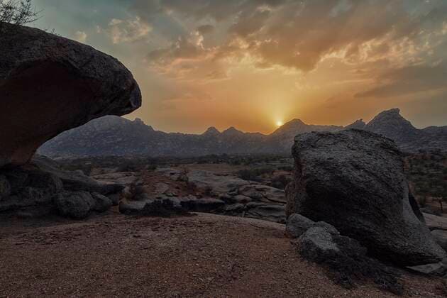 Sonnenuntergang über Bera, Rajasthan, Indien, Asien Copyright: imageBROKER/GTW ibxgab05111599.jpg