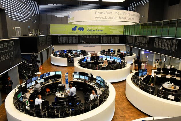 Deutschland, Frankfurt, 18.02.2020 Blick in den Boersensaal Boersensaal der Deutsche Boerse AG