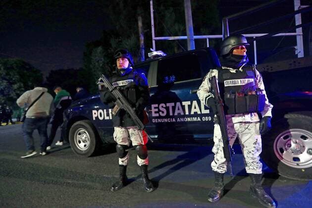 February 19, 2020: EUM20200219SOC13.JPG .ATIZAPÃN, Mex. CityCDMX-Feminicidio.- 19 de febrero de 2020.- Elementos de la Policia Estatal y de la Guardia Nacional resguardan la Fiscalia de Regional en el municipio de Atizapan, en donde se encuentran declarando los presuntos homicidas de la nina Fatima. Foto: Agencia EL UNIVERSALValente RosasEELG Copyright: xElxUniversalx