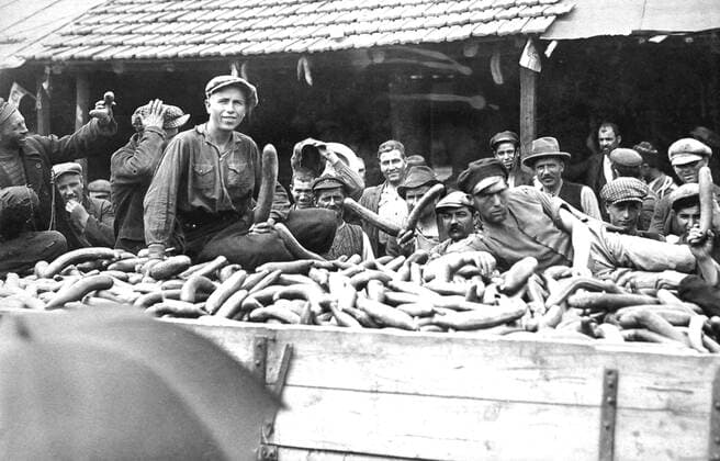  Landwirtschaft, Bauern bei der Gurkenernte, 1920er Jahre, genauer Ort unbekannt, Deutschland, Europa *** Agriculture, farmers harvesting cucumbers, 1920s, exact place unknown, Germany, Europe Copyright: imageBROKER/our-planet.berlin iblhek04640579.jpg