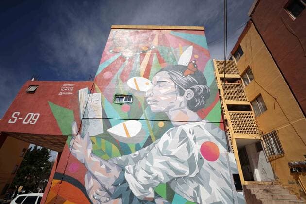 February 21, 2020: EUM20200221SOC13.JPG .ZACATECAS, Zac. CultureCultura-Murales.- En Zacatecas la gente se unio para plasmar en sus paredes la idea de un porvenir sin violencia, sin basura y sin problemas, lleno de confianza, amistades y sonrisas. Foto: Agencia EL UNIVERSALEELG Copyright: xElxUniversalx