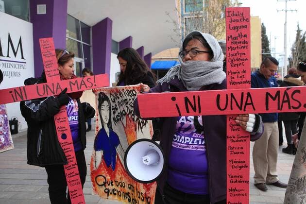 February 21, 2020, Juarez, Chihuahua, Mexico: EUM20200221SOC26.JPG .CIUDAD JUÃREZ, Chih. ProtestProtesta-Feminicidio.- 21 de febrero de 2020. Familiares de mujeres asesinadas marcharon en calles de Ciudad Juarez y protestaron frente al Centro de Justicia para las Mujeres y el Instituto Municipal de las Mujeres. Foto: Agencia EL UNIVERSALEELG Juarez Mexico Copyright: xElxUniversalx