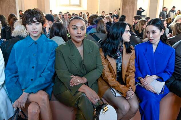 Milan, Milan Fashion Week, Women Fall Winter 2020. Milan, Women s Fashion, Autumn Winter 2020. Salvatore Ferragamo frontrow Pictured: Hikari Mori, Paloma Elsesser, Camila Mendes and Olivia Sui  Copyright: xRiccardoxGiordanox xIPAx xFotosickix