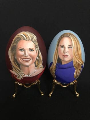 Entertainment Bilder des Tages 24-02-2020 Wassenaar Hand painted royal egg of Queen Maxima and Princess Amalia by Mrs. Tiety Entjes-Weij. The collection will be displayed during the Eierbeurs on 21st and 22nd of march in Wassenaar.  Copyright: xPPEx