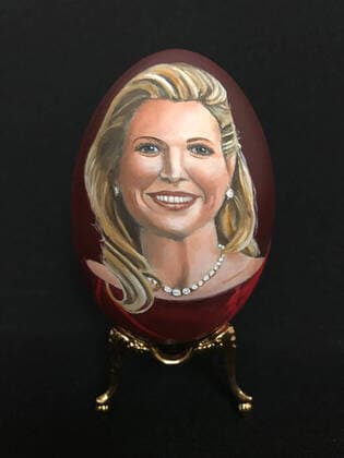 24-02-2020 Wassenaar Hand painted royal egg of Queen Maxima by Mrs. Tiety Entjes-Weij. The collection will be displayed during the Eierbeurs on 21st and 22nd of march in Wassenaar.  Copyright: xPPEx