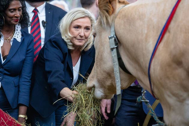 2020 Bilder des Jahres, News 02 Februar News Themen der Woche KW09 Paris, France le 25 fevrier 2020 - President of French far-right wing party Rassemblement National (RN), Marine Le Pen (C) during the 2020 agriculture fair.  Copyright: xAurelienxMorissardx