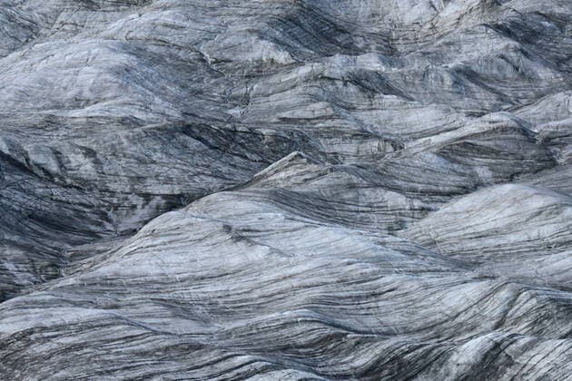Glacier ice flow shaped by wind, Nunavut and Northwest Territories, Canada, North America Copyright: RaulxTouzon 1318-21