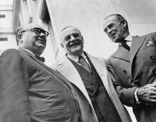 Paul-Henri Spaak, John Foster Dulles, and Richard Gardiner Casey. Spaak first President of the Common Assembly of the European Coal and Steel Community. Casey was Minister of the Commonwealth Scientific and Industrial Research Organization. Dulles was U.S For usage credit please use; PUBLICATIONXNOTxINxCANxCHNxFRAxITAxJPNxNORxPOLxRUSxESPxUKxUSA Copyright: xCourtesyxEverettxCollectionx HISL038 EC580