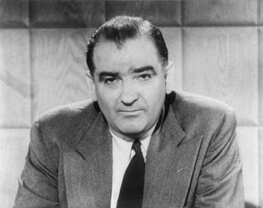 Sen. Joseph McCarthy in 1954. His unsubstantiated accusations of government and military personnel led to his censure by the Senate. (BSLOC_2015_14_26) For usage credit please use; PUBLICATIONXNOTxINxCANxCHNxFRAxITAxJPNxNORxPOLxRUSxESPxUKxUSA Copyright: xCourtesyxEverettxCollectionx HISL040 EC547