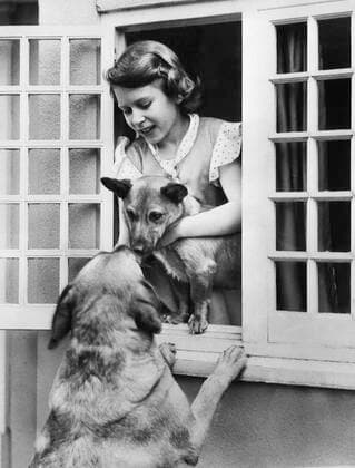 British Royalty. Future Queen of England Princess Elizabeth with pet German Shepherds, circa 1936. Courtesy Everett Collection PUBLICATIONXNOTxINxCANxCHNxFRAxITAxJPNxNORxPOLxRUSxESPxUKxUSA Copyright: xCourtesyxEverettxCollectionx PBDQUEL EC067