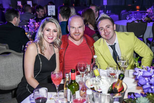 Larissa Eddie, Philip Baldwin and John Galea attend The Music Producers Guild Awards at JW Marriott Grosvenor House London on Park Lane in London. FEBRUARY 27th 2020  SLIx20575