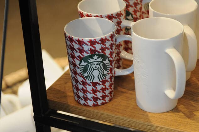 Copenhagen Denmark 29..February 2020 Seattle coffee chain starbucks coffee cafe in danish capital .(Photo..Francis Dean Deanpictures).