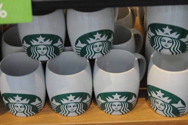 Copenhagen Denmark 29..February 2020 Seattle coffee chain starbucks coffee cafe in danish capital .(Photo..Francis Dean Deanpictures).