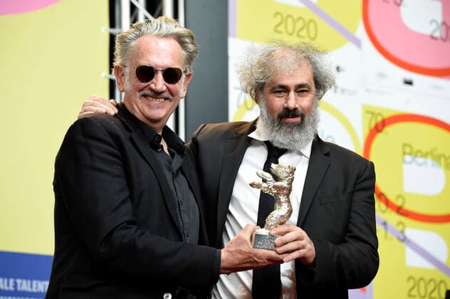 Benoit Delepine und Gustave Kervern (Silberner Bär 70. Berlinale Effacer l™historique Delete History ) bei der Pressekonferenz der Preisträger auf der Berlinale 2020 70. Internationale Filmfestspiele Berlin im Hotel Grand Hyatt. Berlin, 29.02.2020
