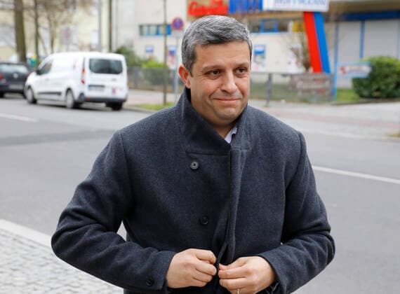 Raed Saleh, Vorsitzender der SPD-Fraktion im Berliner Abgeordnetenhaus, Deutschland, Berlin, Richtfest für den Bau des Jüdischen Campus Berlin, 01.03.2020